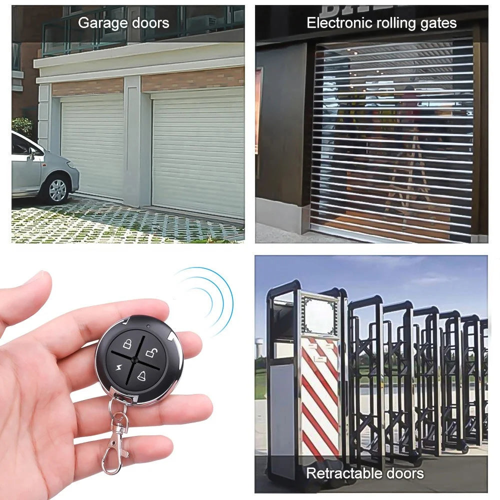 Round Wireless Universal 4-key Remote Control Code and Learning Code Cloning Car Garage Door Opener - 4