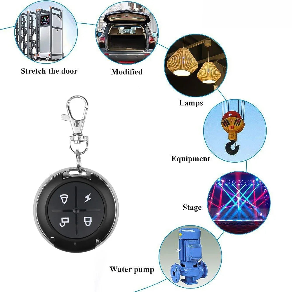 Round Wireless Universal 4-key Remote Control Code and Learning Code Cloning Car Garage Door Opener - 5