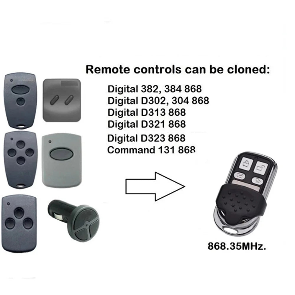 868.3MHz Garage Door Command Duplicator HSM2 HSM4 868 Digital D302 382 BHS110 Remote Control - 2