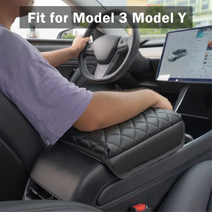 TS000658 For Model 3 / Y 2017-2022 PU Leather Car Armrest Cover Center Console Armrest Box Protector Lid Pad - 3