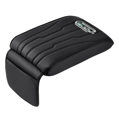 FSX001 Leather+Memory Foam Car Armrest Box Heighten Pad Car Armrest Box Cover Tissue Box - Black - 1