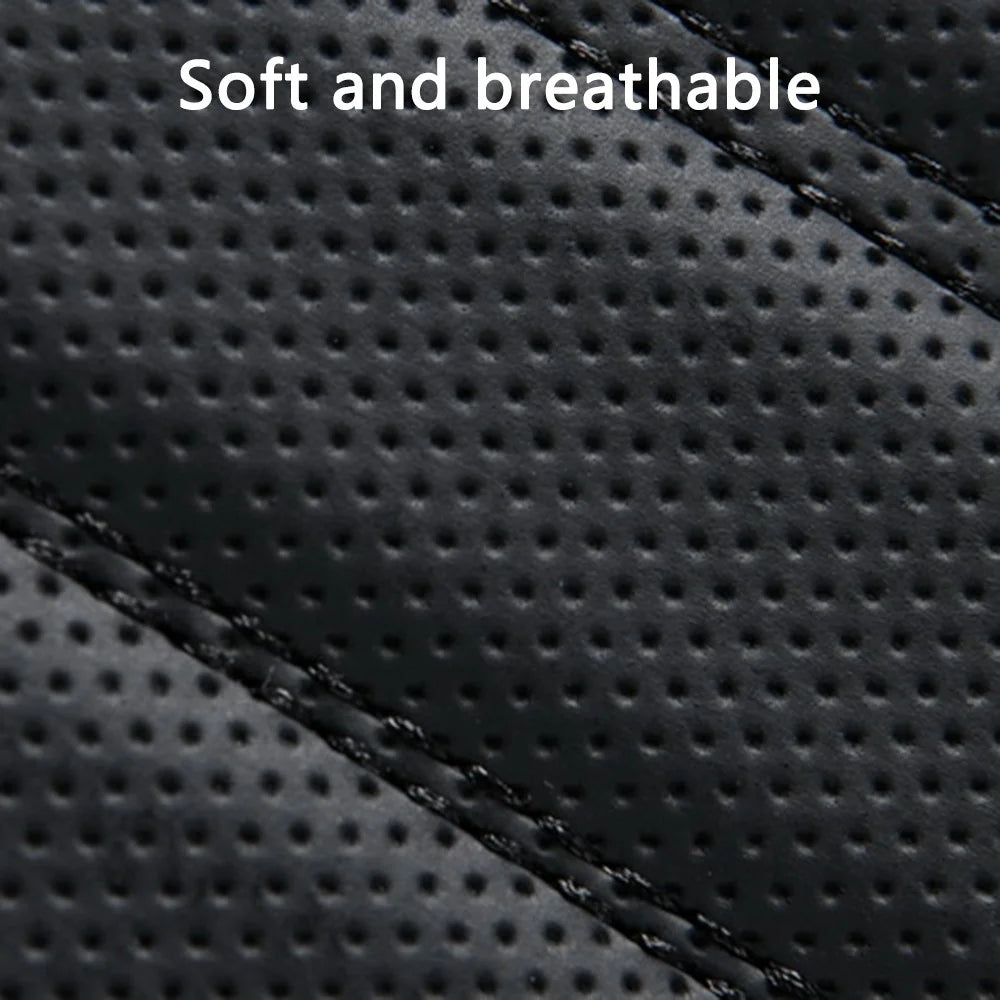FSX001 Leather+Memory Foam Car Armrest Box Heighten Pad Car Armrest Box Cover Tissue Box - Black - 5