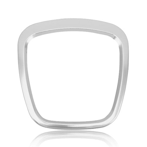 For A4L / A6L / A8L / Q5 / Q7 3D Metal Sticker Car Steering Wheel Decorative Sticker Cover Interior Modification Accessory, Square Type - Silver - 1
