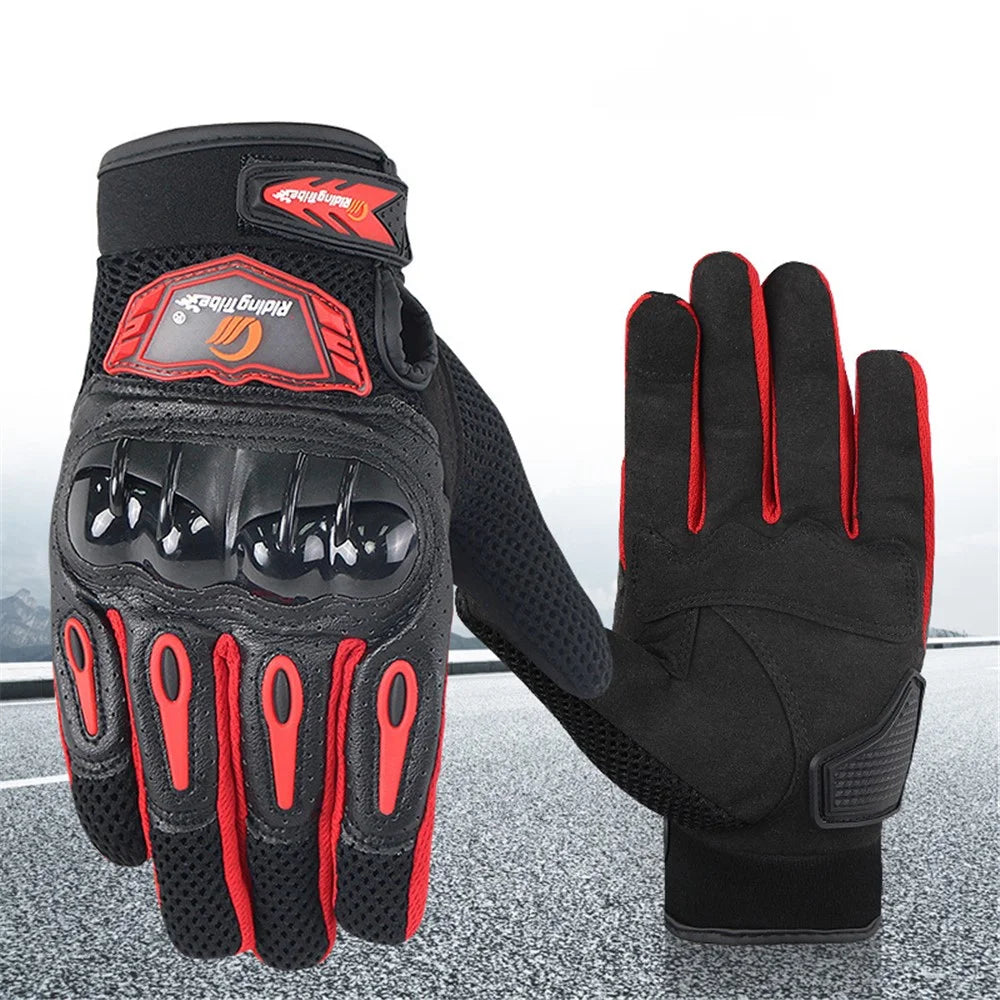 RIDING TRIBE MCS-47 Anti-Slip Motorcycle Riding Full Finger Gloves for Cycling Motorbike Sports - Red/M - 5