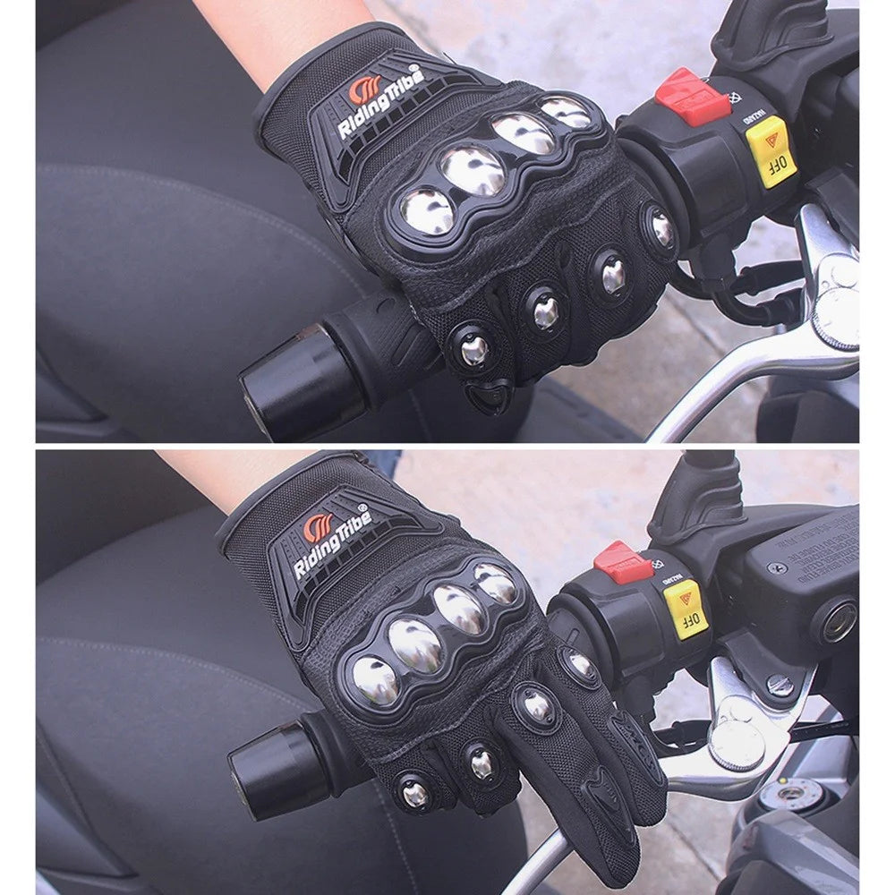 RIDING TRIBE MCS-29B Anti-fall Anti-slip Motorcycle Riding Gloves Outdoor Motocross Breathable Touch Screen Full Finger Gloves - Black/M - 2