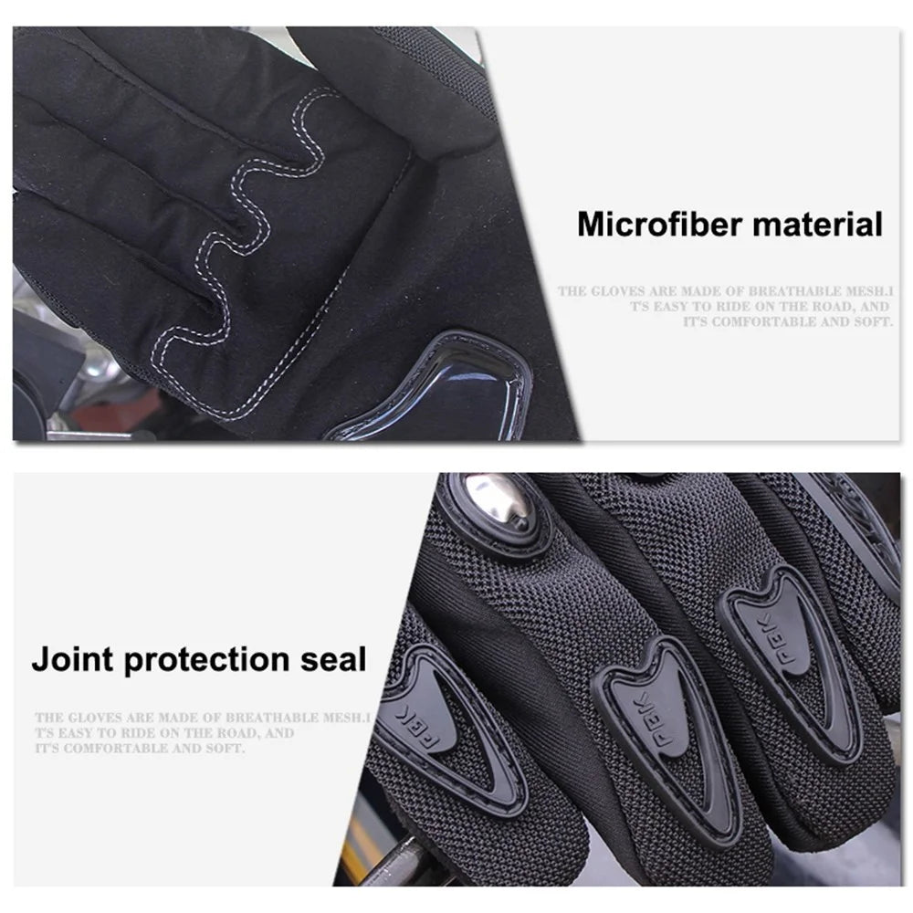 RIDING TRIBE MCS-29B Anti-fall Anti-slip Motorcycle Riding Gloves Outdoor Motocross Breathable Touch Screen Full Finger Gloves - Black/M - 7