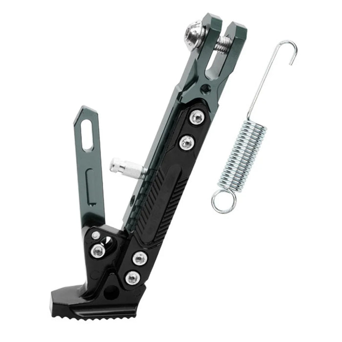 Motorcycle Aluminum Alloy CNC Side Foot Stand Parking Support Adjustable Kickstand - Titanium Grey - 1