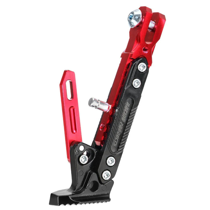 Motorcycle Aluminum Alloy CNC Side Foot Stand Parking Support Adjustable Kickstand - Titanium Grey - 2