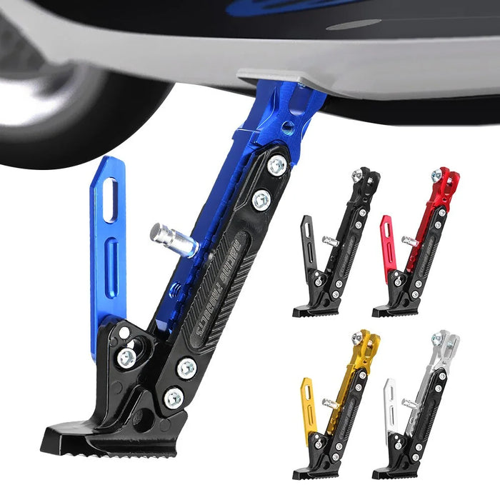 Motorcycle Aluminum Alloy CNC Side Foot Stand Parking Support Adjustable Kickstand - Titanium Grey - 5