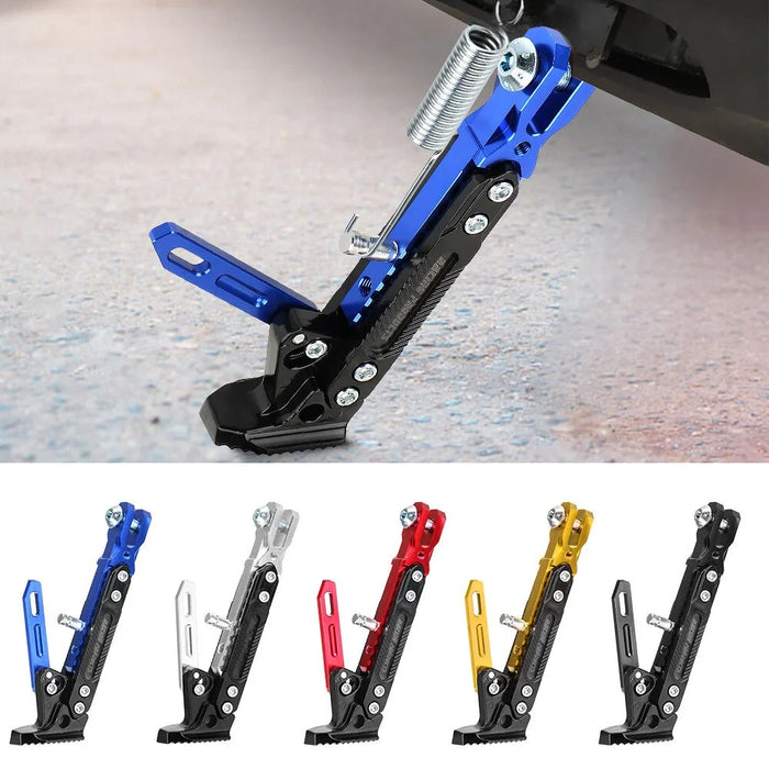 Motorcycle Aluminum Alloy CNC Side Foot Stand Parking Support Adjustable Kickstand - Titanium Grey - 6