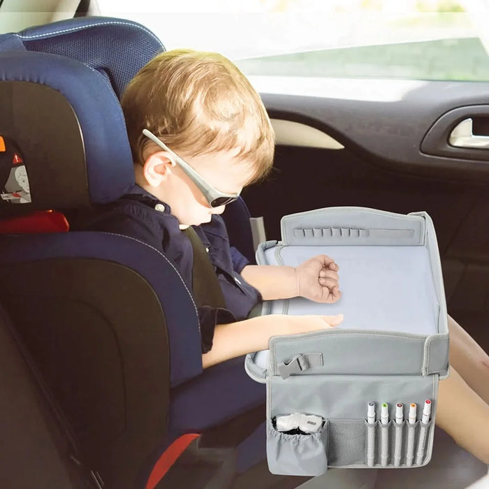 Kids Car Seat Lap Desk Oxford Cloth Travel Tray Drawing Writing Table for Children - 2