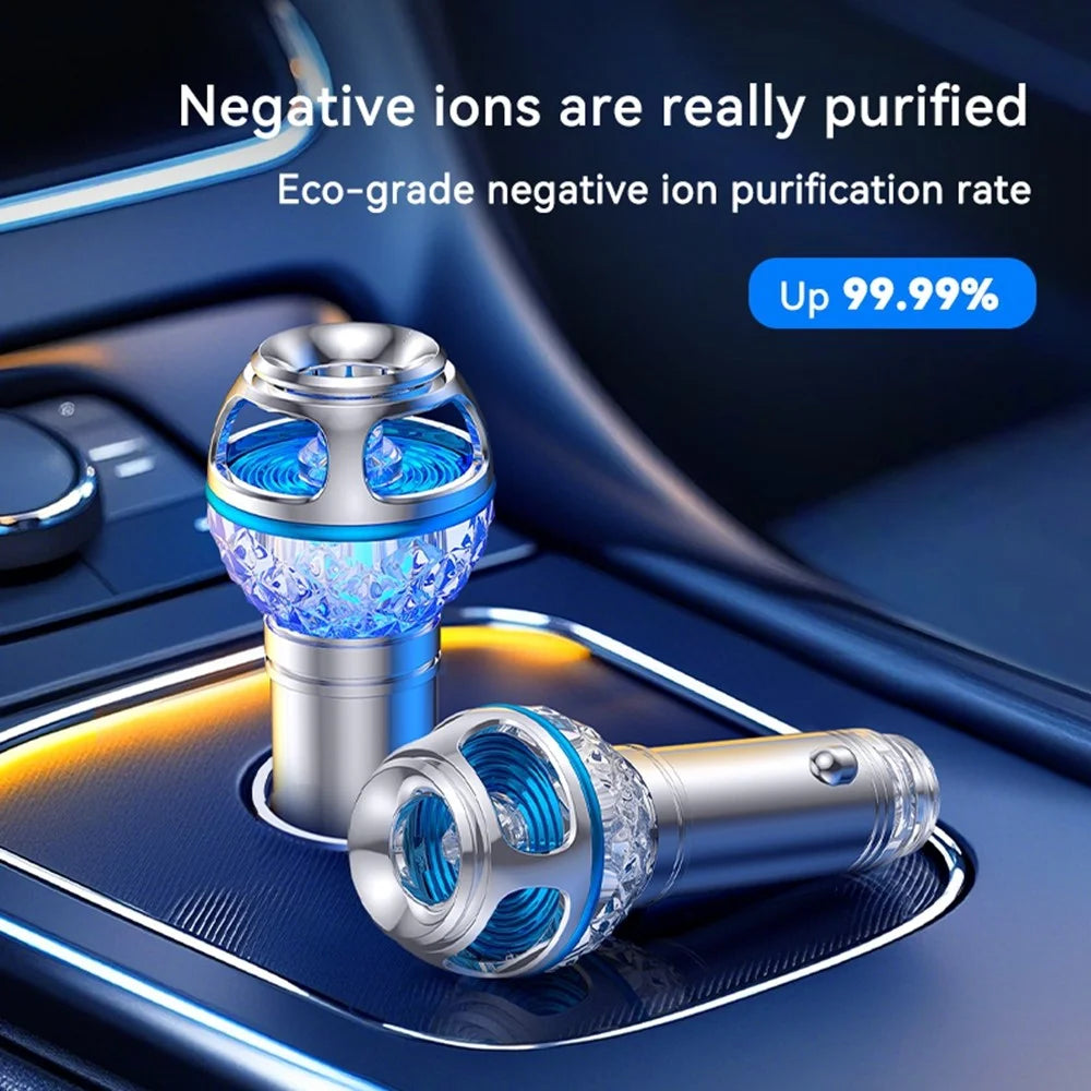 Q1 Car Air Purifier Ionizer Car Air Freshener Gadgets Silent Smoke Odor Removal with Night Light - 2
