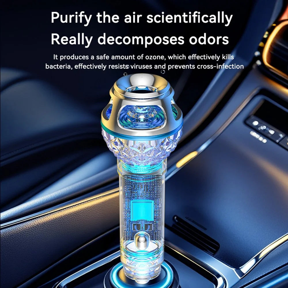 Q1 Car Air Purifier Ionizer Car Air Freshener Gadgets Silent Smoke Odor Removal with Night Light - 4