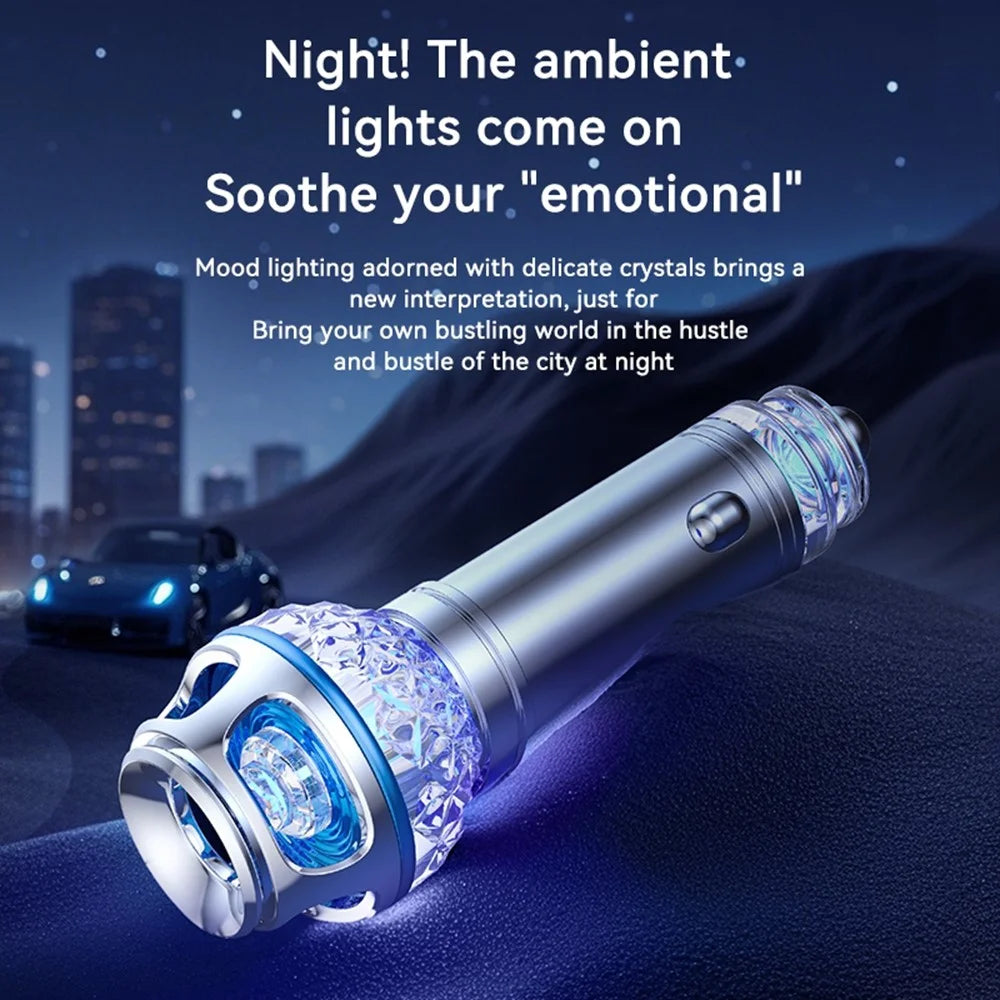 Q1 Car Air Purifier Ionizer Car Air Freshener Gadgets Silent Smoke Odor Removal with Night Light - 5