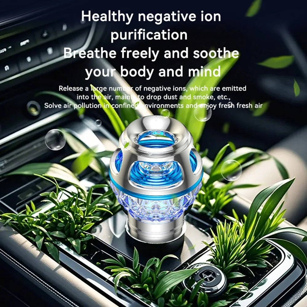 Q1 Car Air Purifier Ionizer Car Air Freshener Gadgets Silent Smoke Odor Removal with Night Light - 6