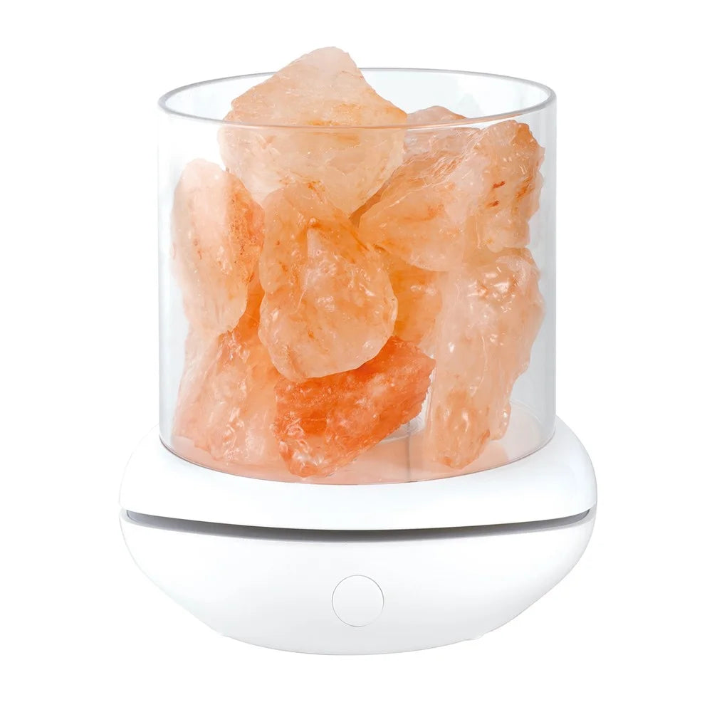 YL-002 Aromatherapy Salt Lamp Essential Oil Diffuser Colorful Lamp Creative Rock Natural Negative Ion Salt Night Light for Home Bedroom - White - 1