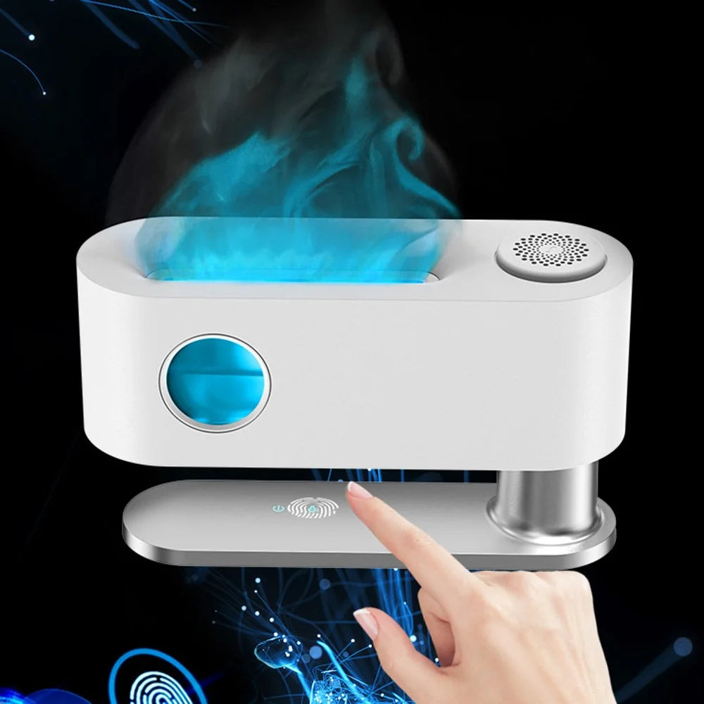 F018 Simulation Flame Essential Oil Diffuser Colorful Light Quiet Air Humidifier Aroma Diffuser for Home Office - White - 6