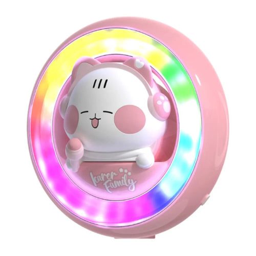 ICARER FAMILY Cartoon Animal Car Air Vent Clip Aroma Rhythm Light Interior Decor - TOFU - 1