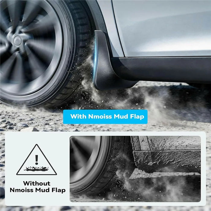NMOISS SJ01 4Pcs / Set Mud Flaps for Tesla Model Y No Drilling Required Aerodynamic Mud Guards - Black - 2