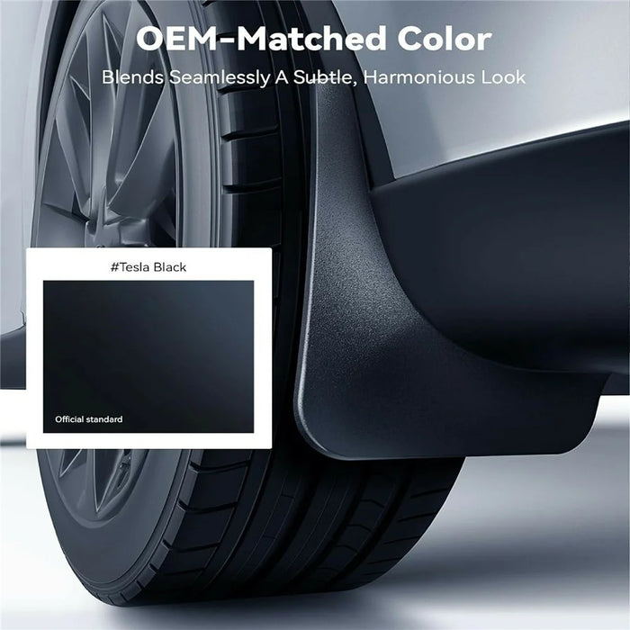 NMOISS SJ01 4Pcs / Set Mud Flaps for Tesla Model Y No Drilling Required Aerodynamic Mud Guards - Black - 7