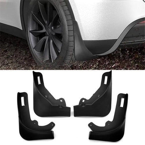 4PCS No Drilling Car Front and Rear Wheel Fender Mud Flap Mud Guard for Tesla Model Y - Matte Black - 1