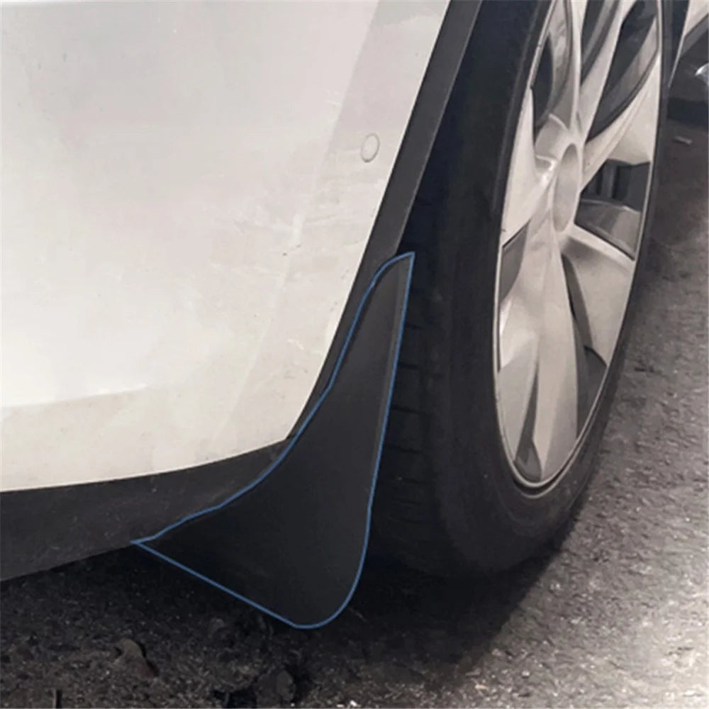 4PCS No Drilling Car Front and Rear Wheel Fender Mud Flap Mud Guard for Tesla Model Y - Matte Black - 7