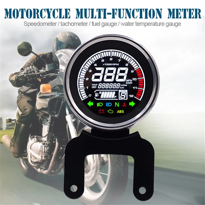 WUPP CS-782A1 LCD Light Digital Speedometer 12V Motorcycle Replacement Tachometer Odometer Fuel Gauge Oil - 3