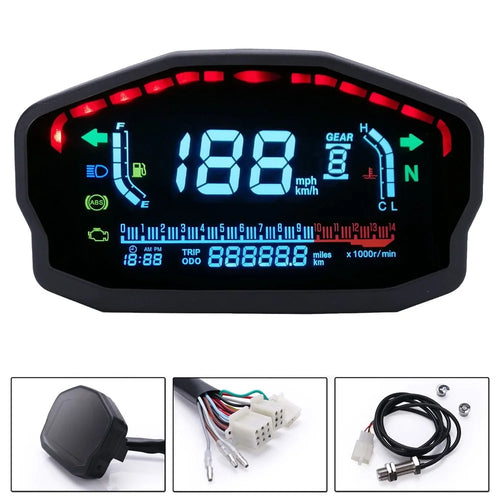 TKSPEED MLS045 For 1/2/4 Cylinders Motorcycle Universal LED LCD Speedometer Digital Odometer Backlight Odometer for Honda Ducati Kawasaki Suzuki - 1