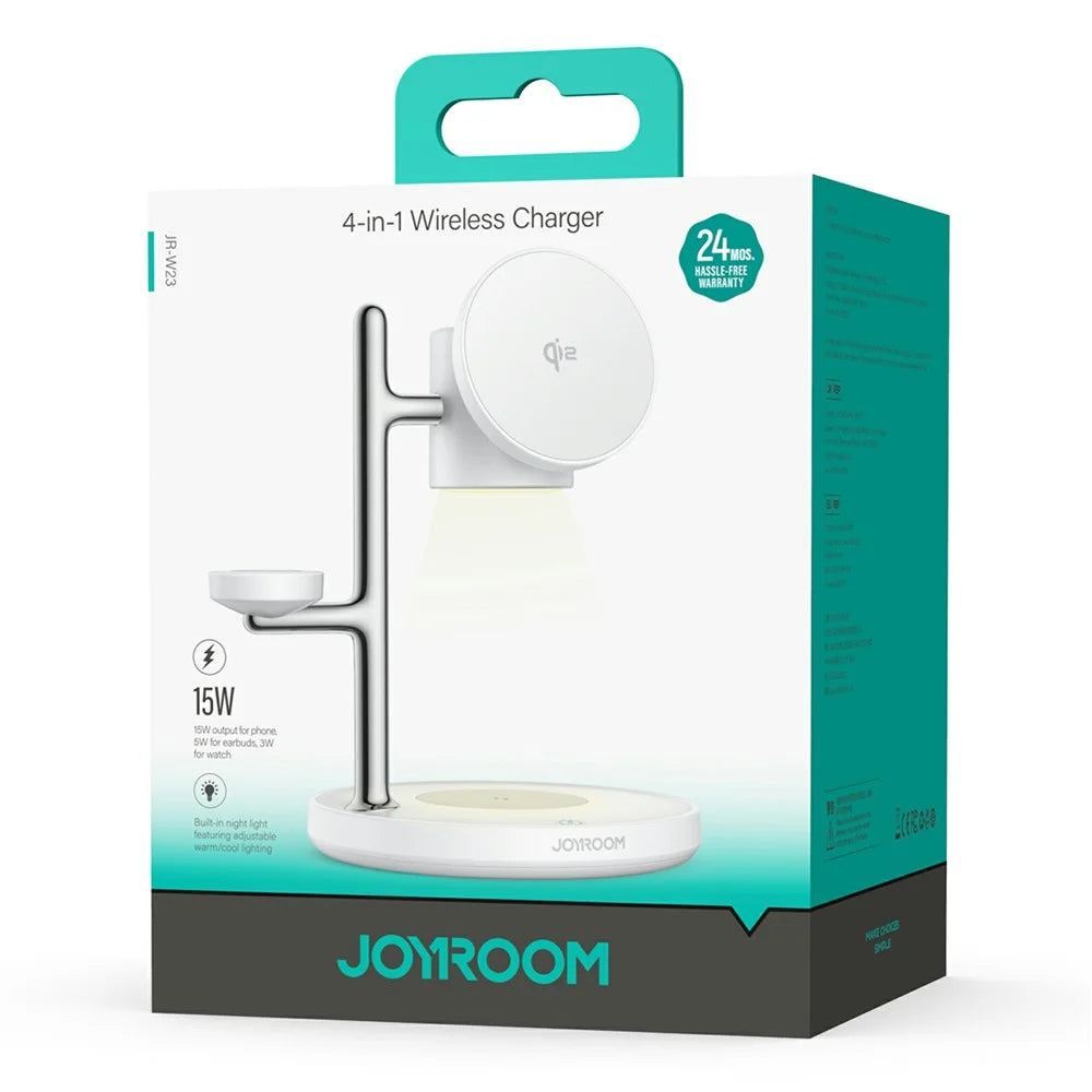 JOYROOM JR-W23 4 in 1 Magnetic Wireless Charger Qi2 Fast Charging Stand with Night Light - 6