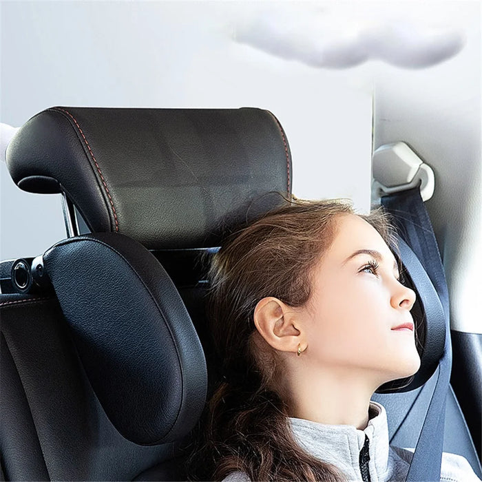 A03 Car Headrest Seat Backrest Neck Guard Travel Side Sleeper U-Shaped Sleeping Aid Car Back Seat Cushion - Black - 2
