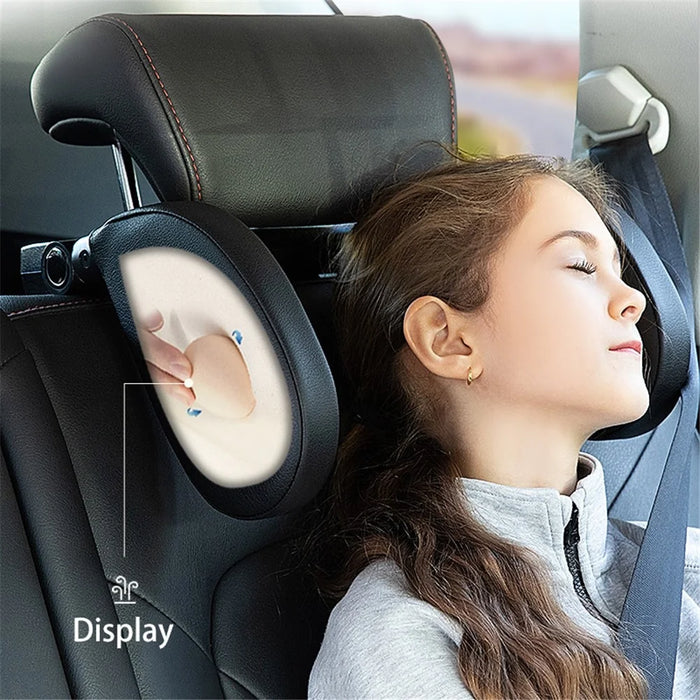 A03 Car Headrest Seat Backrest Neck Guard Travel Side Sleeper U-Shaped Sleeping Aid Car Back Seat Cushion - Black - 4