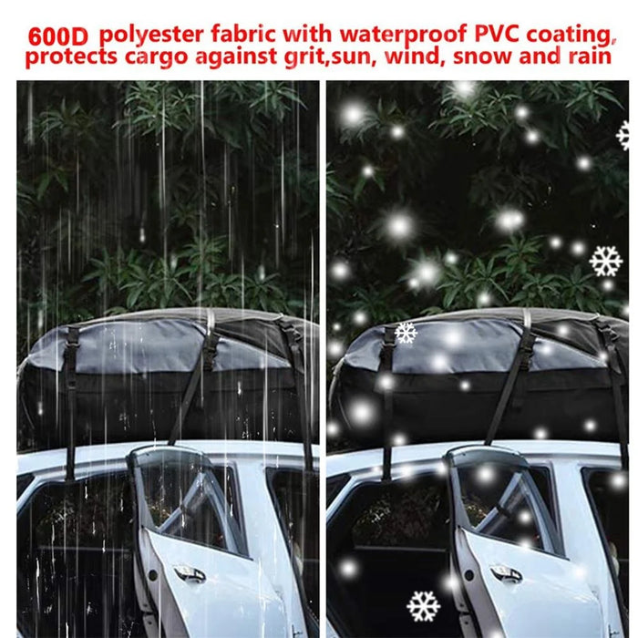 160x110x45cm TJF125222 Car Rooftop Cargo Carrier Bag Waterproof Cargo Roof Bag Rooftop Carrier, Size: L - 3