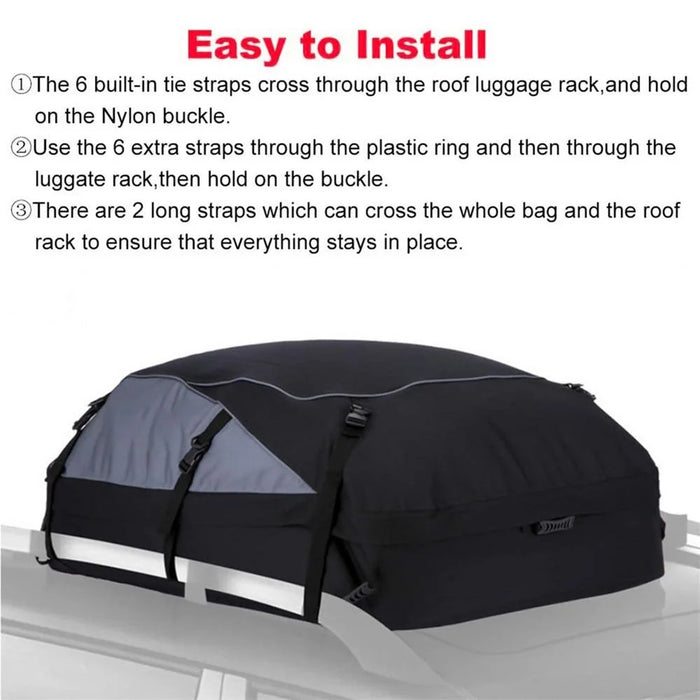 160x110x45cm TJF125222 Car Rooftop Cargo Carrier Bag Waterproof Cargo Roof Bag Rooftop Carrier, Size: L - 5