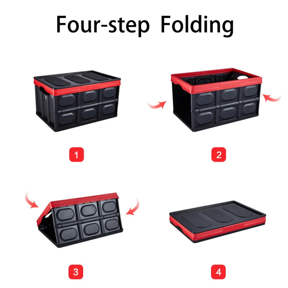 R-3641M 55L Large Capacity Car Storage Box Trunk Multifunctional Foldable Organizer Case - Black - 2