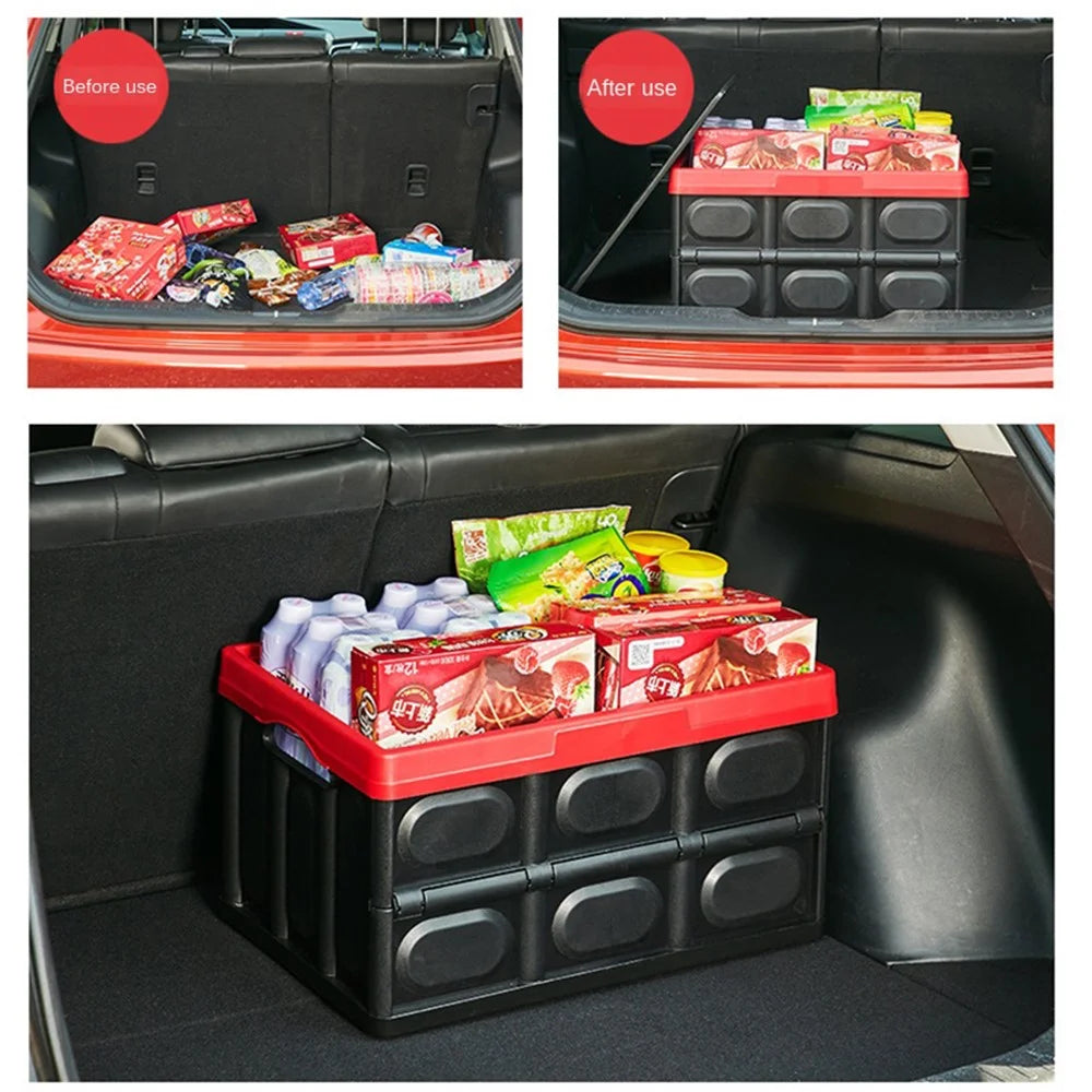 R-3641M 55L Large Capacity Car Storage Box Trunk Multifunctional Foldable Organizer Case - Black - 4
