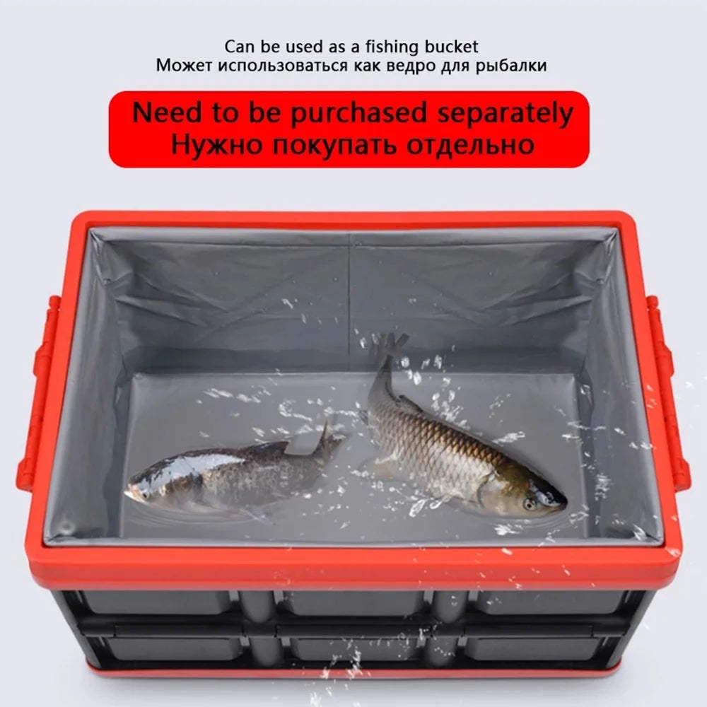 R-3641M 55L Large Capacity Car Storage Box Trunk Multifunctional Foldable Organizer Case - Black - 6