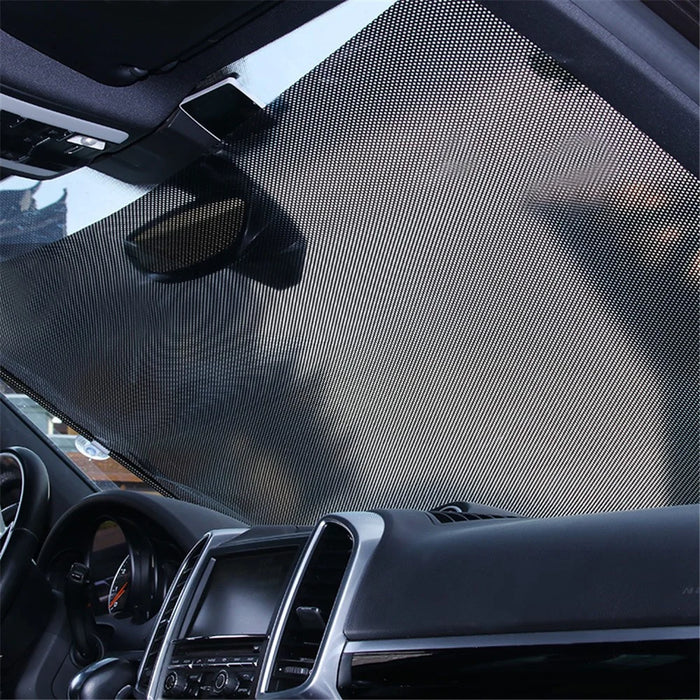 40*125cm Car Automatic Heat Insulation Retractable Windshield Window Sunshade Cover Shield Curtain - Silver - 7