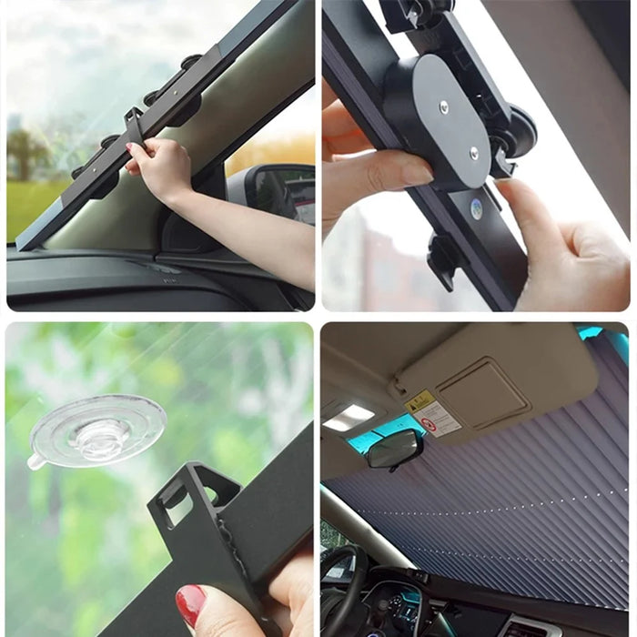 R-8043 70cm Car Front Window Sunshade Cover Retractable Windshield Sun Visor - 2