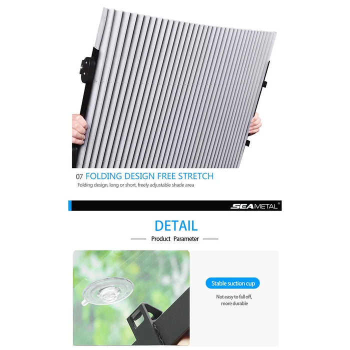 R-8043 70cm Car Front Window Sunshade Cover Retractable Windshield Sun Visor - 6