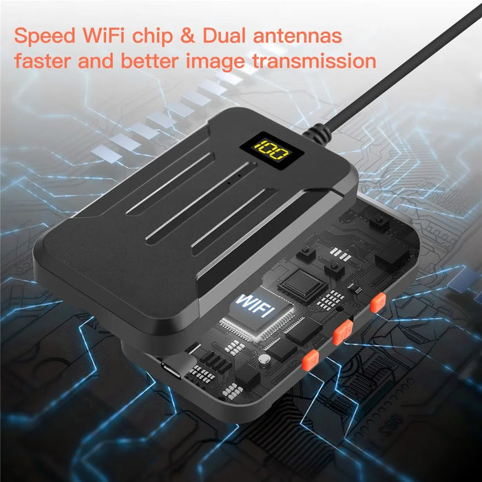 F300 5m Hard Wire 1080P Dual Lens 8mm Probe Industrial Endoscope Camera Dimmable 9-LED WiFi IP68 Waterproof Inspection Tool - 3