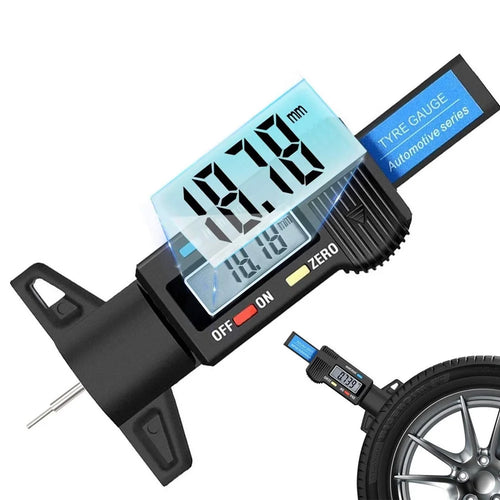 0-25.4mm LCD Display Digital Depth Measurer Gauge Car Tyre Tread Tire Wear Detection Caliper Tool - 1