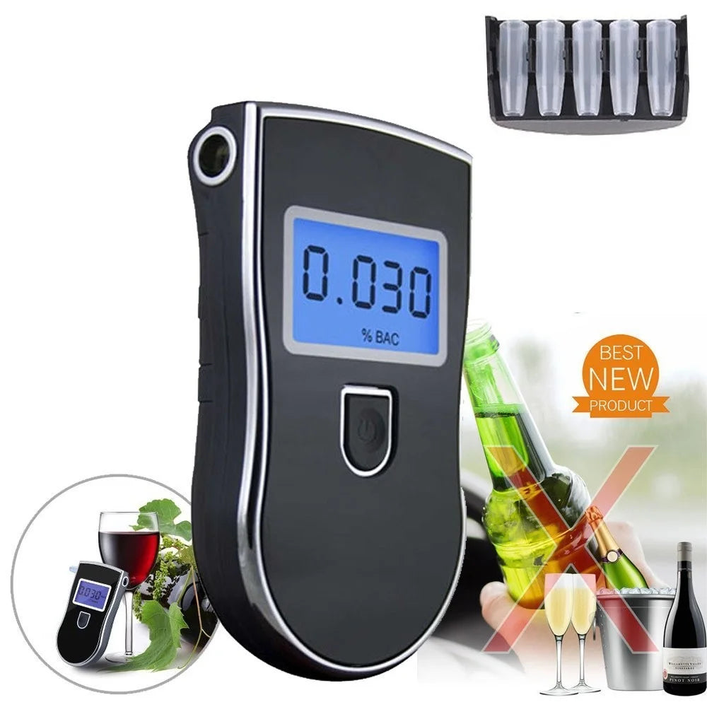 AT-818 Professional-Grade Mini Breathalyzer Portable Breath Alcohol Tester with Digital LCD Screen - 2