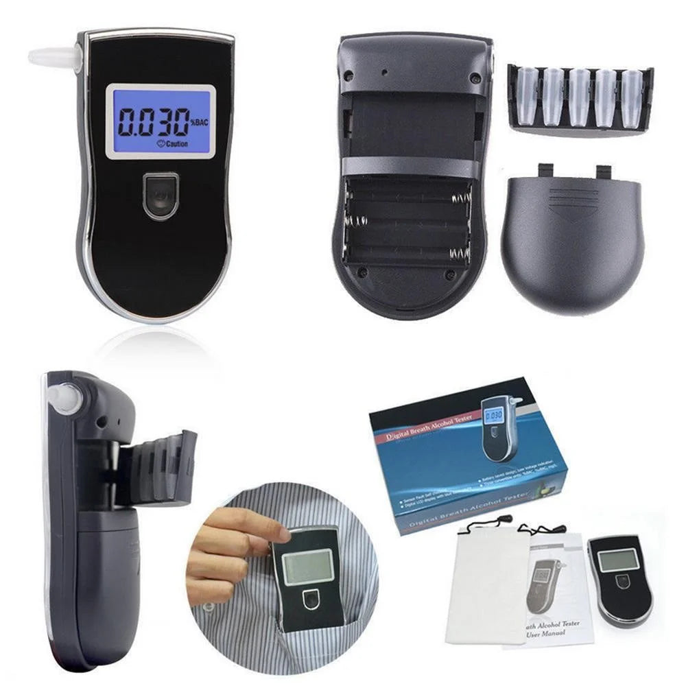 AT-818 Professional-Grade Mini Breathalyzer Portable Breath Alcohol Tester with Digital LCD Screen - 4