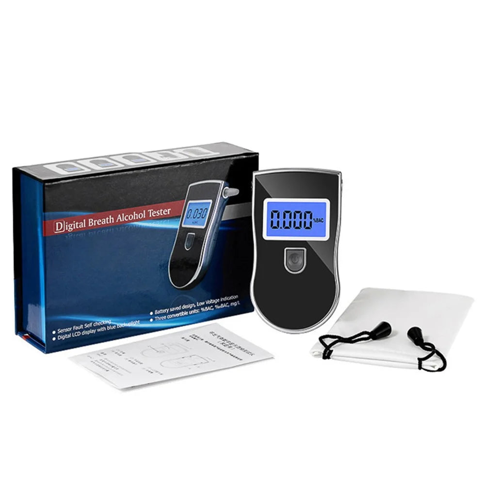 AT-818 Professional-Grade Mini Breathalyzer Portable Breath Alcohol Tester with Digital LCD Screen - 5