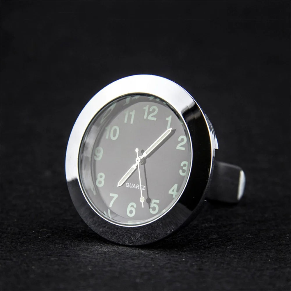 Luminous Mini Car Air Vent Clip-on Round Quartz Clock Car Interior Decoration - Black - 4