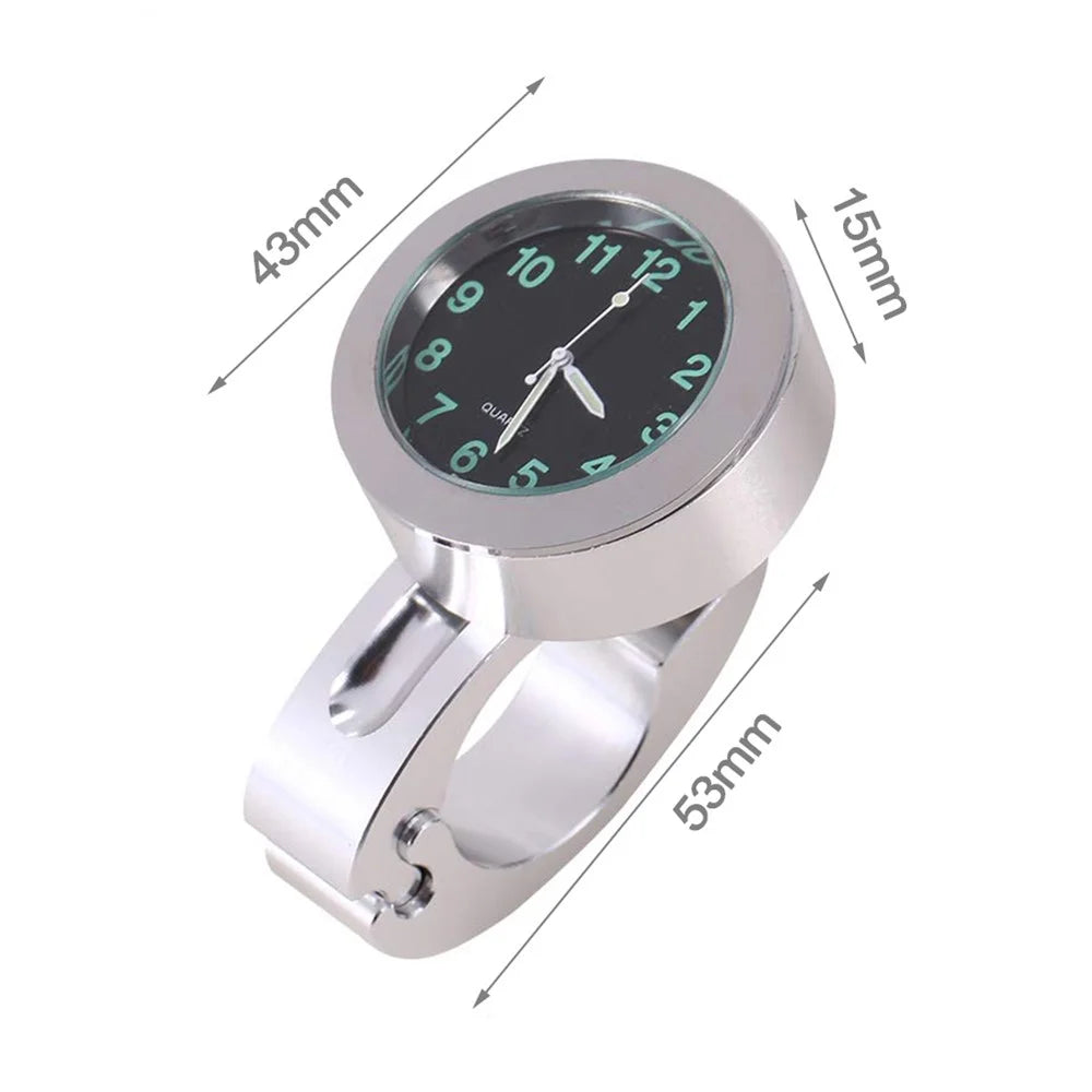 Stylish Waterproof Clock Motorcycle Handlebar Mount Quartz Clock for Harley Davidson Honda Yamaha Kawasaki - Silver - 2