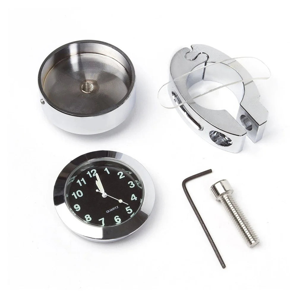Stylish Waterproof Clock Motorcycle Handlebar Mount Quartz Clock for Harley Davidson Honda Yamaha Kawasaki - Silver - 3