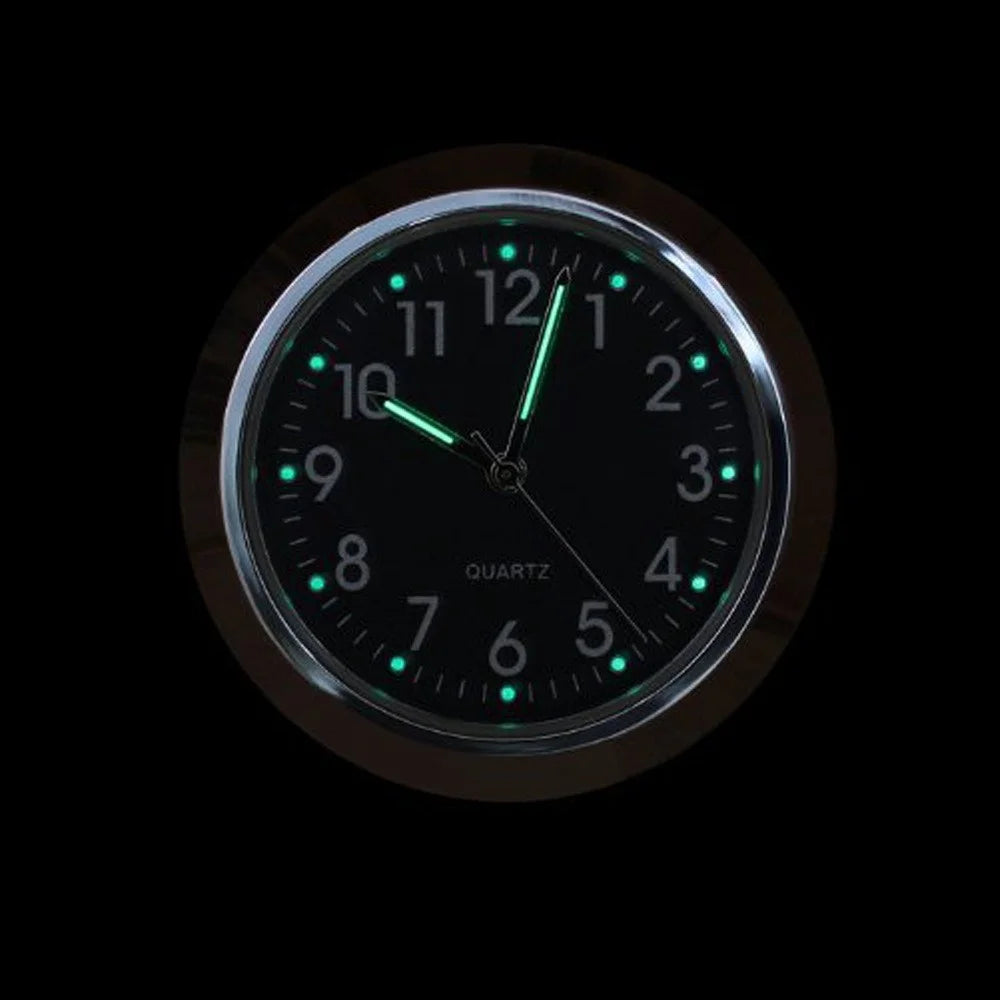 Universal Motorcycle Handlebar Quartz Clock Waterproof Shockproof Aluminum Alloy Motorbike Handlebar Watch - Electroplating/Black Dial - 5