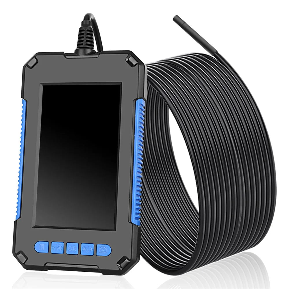 P40 2m Hard Wire 4.3 inch Screen Industrial Endoscope 5.5mm HD 1080P Rechargeable Waterproof Inspection Camera with 6 LEDs - Blue - 1