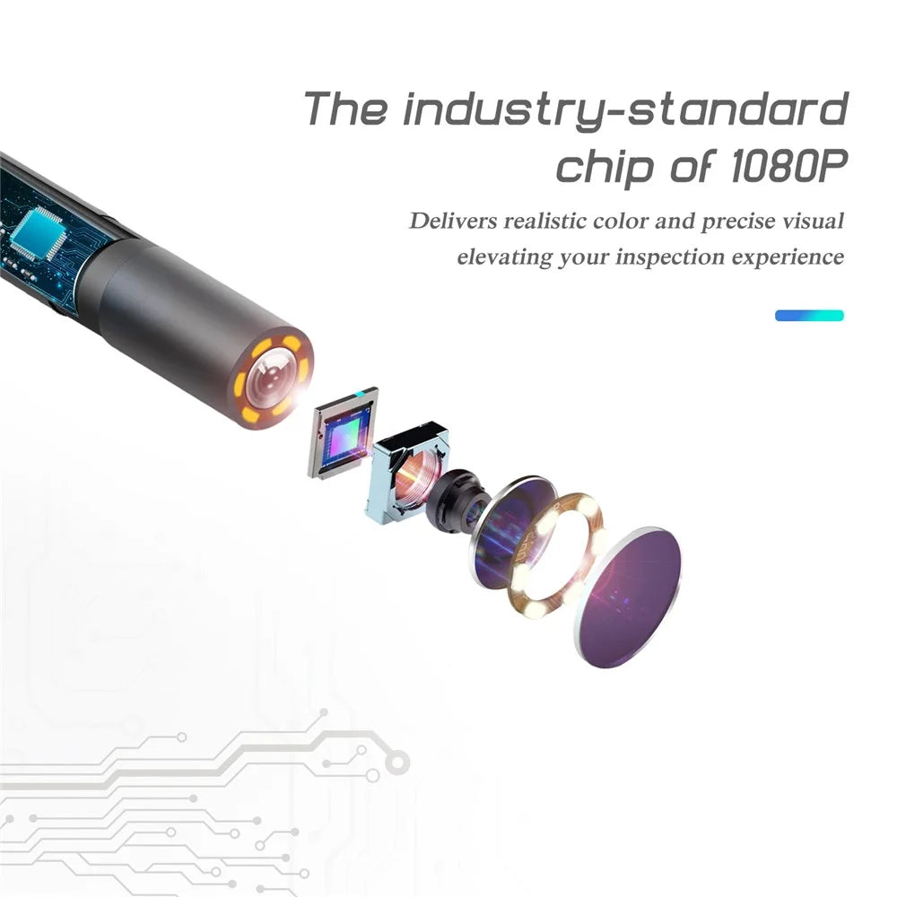 P40 2m Hard Wire 4.3 inch Screen Industrial Endoscope 5.5mm HD 1080P Rechargeable Waterproof Inspection Camera with 6 LEDs - Blue - 5